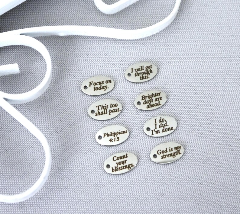 Personalized Affirmations Bracelet - Faith - Hope Gifts - Count your Blessings - Uplifting Messages Jewelry - Custom - Bible Verse Bracelet image 4