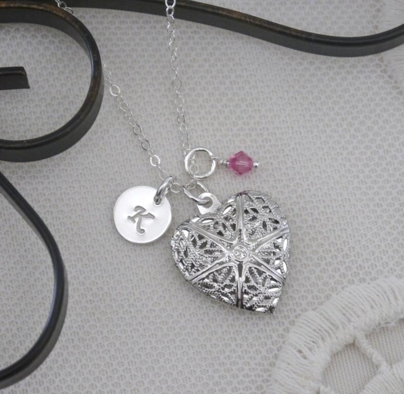 Girl Heart Necklace Personalized Necklace for Girls Heart Etsy