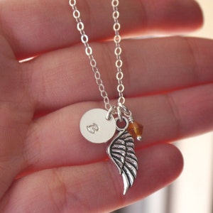 Guardian Angel Necklace, Angel Wing Necklace, Small Angel Wing Necklace, Remembrance Necklace, Baby Memorial Necklace, Angel Necklace, CDCB