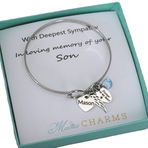 Son Memorial Bracelet, Memorial Gift for Loss of Son, Loss of Son Gift, Sympathy Gift Loss of Son, Personalized, Name, Birthstone, Infinity