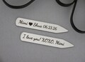 Collar Stays, Custom, Personalized, Anniversary Date, Engraved, Gifts for Groom Husband Boyfriend Dad Men, Stainless Steel, No Tarnish