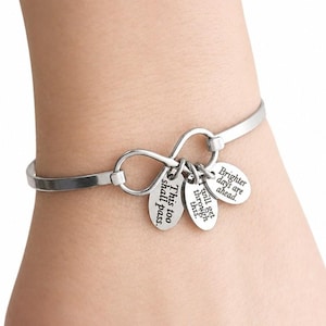 Personalized Affirmations Bracelet - Faith - Hope Gifts - Count your Blessings - Uplifting Messages Jewelry - Custom - Bible Verse Bracelet image 2