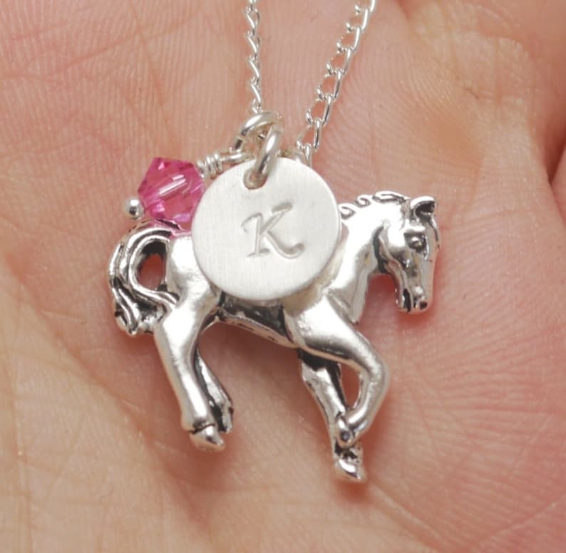 Horse Necklace Personalized Horse Necklace Girl Horse Etsy