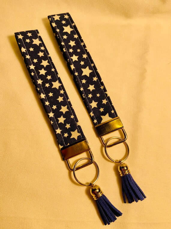 Navy With White Star Key Fob Etsy