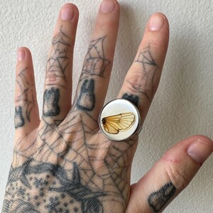 Zikadenflügel-Edelstahl-verstellbarer Ring.