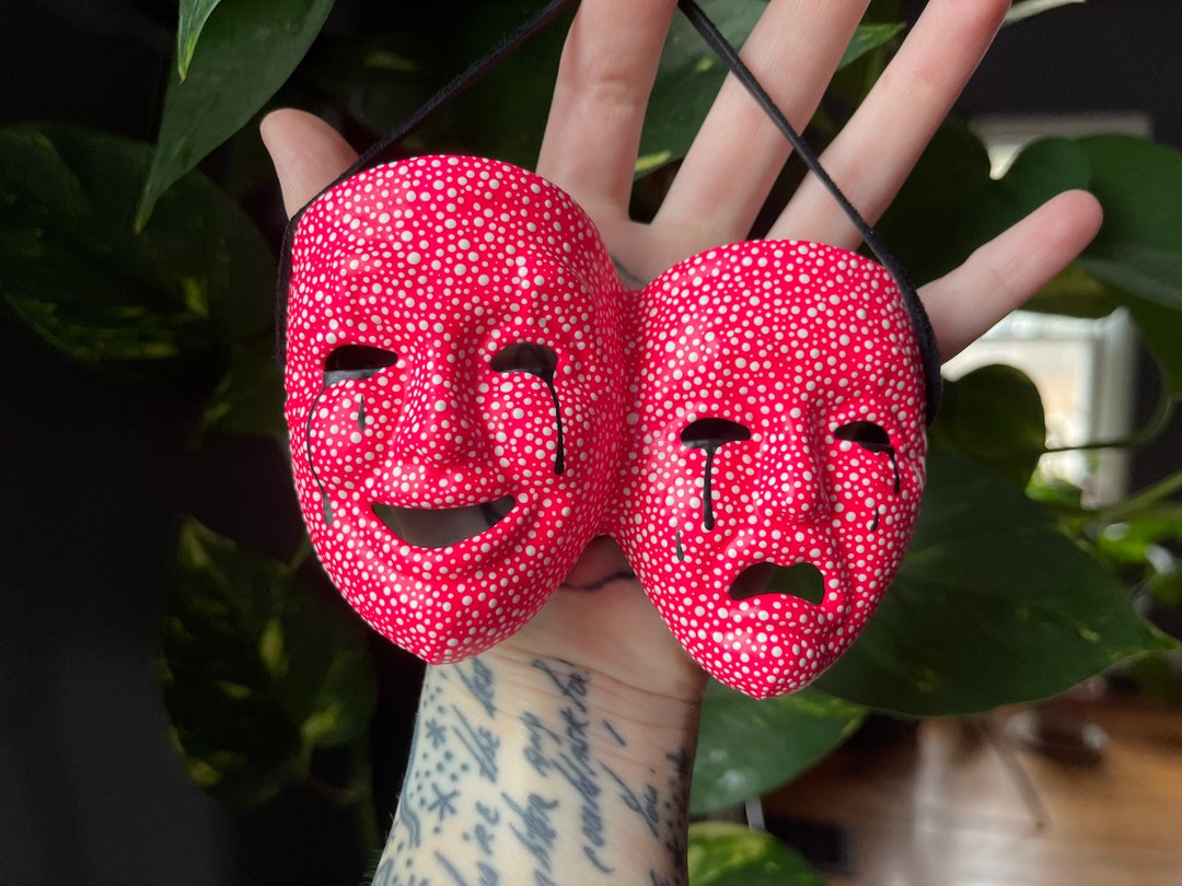 Blacklight Reactive Drama Masks Wall Figurine. Etsy