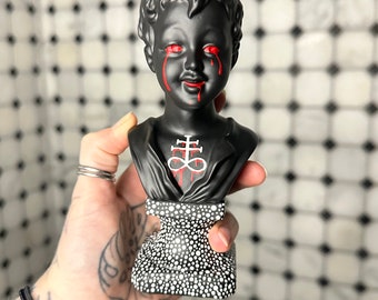 Crying Satanic Trippy Bust Figurine.