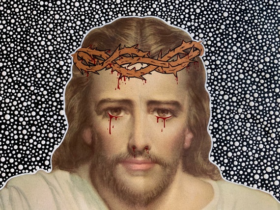 Crying Jesus Painting. - Etsy
