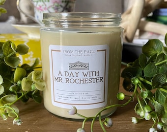 Mr. Rochester Soy Candle | Jane Eyre Inspired, Vanilla Orchid Oak (8 oz)