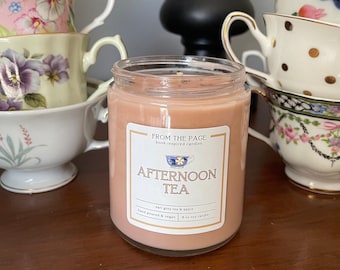 Afternoon Tea | Book Inspired Candle | Bookworm Gift | Literary Gifts | 8 oz soy candle