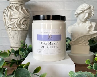 Vela inspirada en el héroe Aquiles / Mitología griega / Mitos / Vela de soja de 227 g