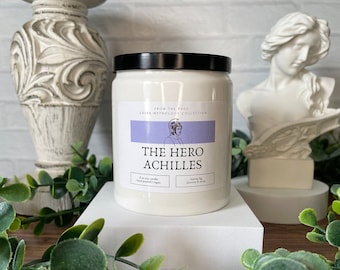 The Hero Achilles | Greek Mythology Inspired Candle | Myths | 8 oz soy candle