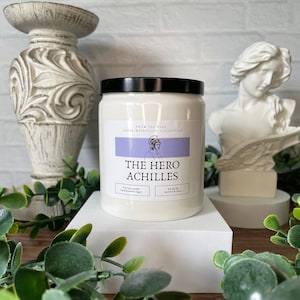The Hero Achilles | Greek Mythology Inspired Candle | Myths | 8 oz soy candle