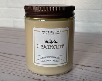 Heathcliff | Book Inspired Candle | Bookworm Gift | Wuthering Heights | Reader Gift | 8 oz soy candle