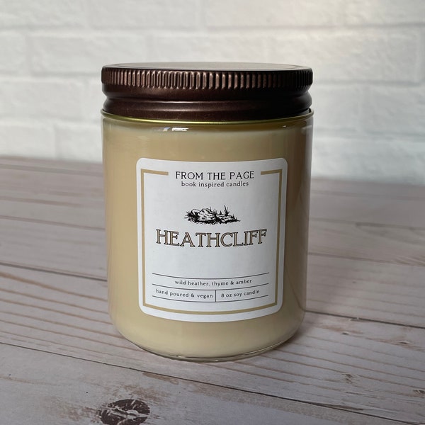 Heathcliff | Book Inspired Candle | Bookworm Gift | Wuthering Heights | Reader Gift | 8 oz soy candle