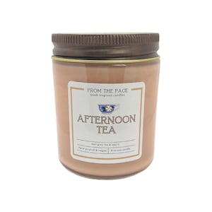 Afternoon Tea | Book Inspired Candle | Bookworm Gift | 8 oz soy candle