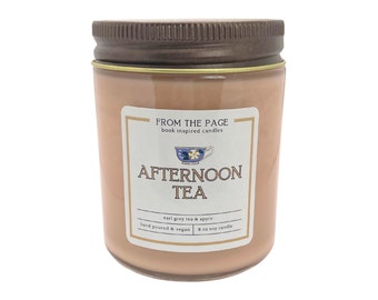 Afternoon Tea | Book Inspired Candle | Bookworm Gift | 8 oz soy candle