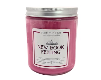 New Book Feeling | Book Inspired Candle | Reader Gift | Bookworm Gift | 8 oz soy candle