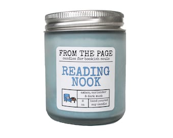 Reading Nook | Book Inspired Candle | Bookworm Gift | 8 oz soy candle