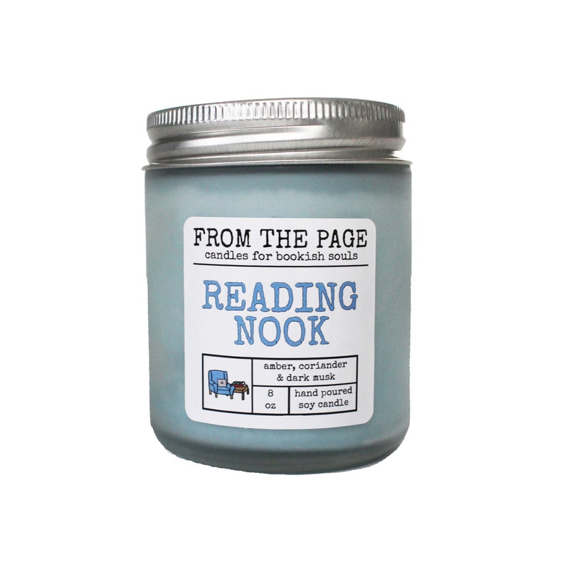 Reading Nook | Book Inspired Candle | Bookworm Gift | 8 oz soy candle 