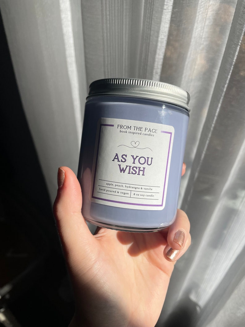 As You Wish Book Inspired Candle Bookworm Gift 8 oz soy candle image 2