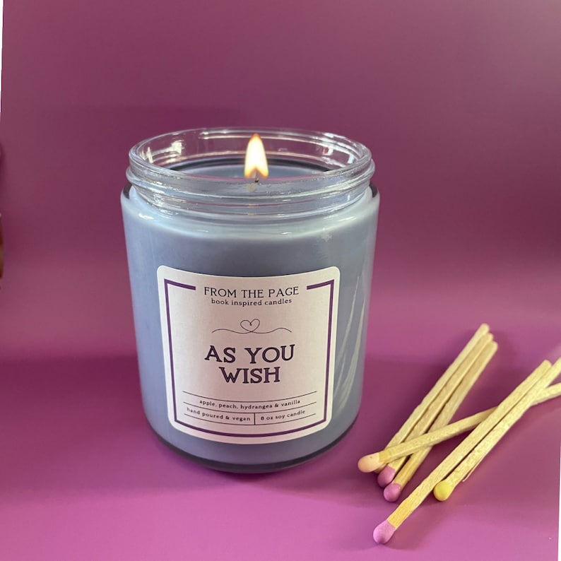 As You Wish Book Inspired Candle Bookworm Gift 8 oz soy candle image 3