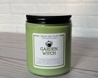 Garden Witch | Book Inspired Candle | Bookworm Gift | Poetry | Reader Gift | 8 oz soy candle