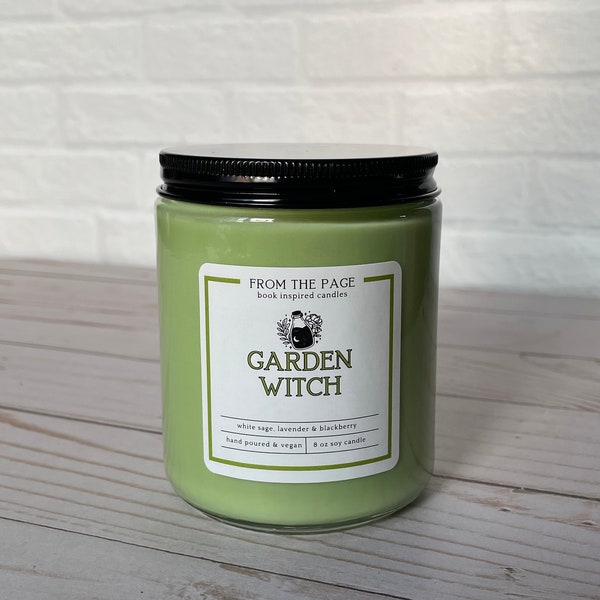 Garden Witch | Book Inspired Candle | Bookworm Gift | Poetry | Reader Gift | 8 oz soy candle