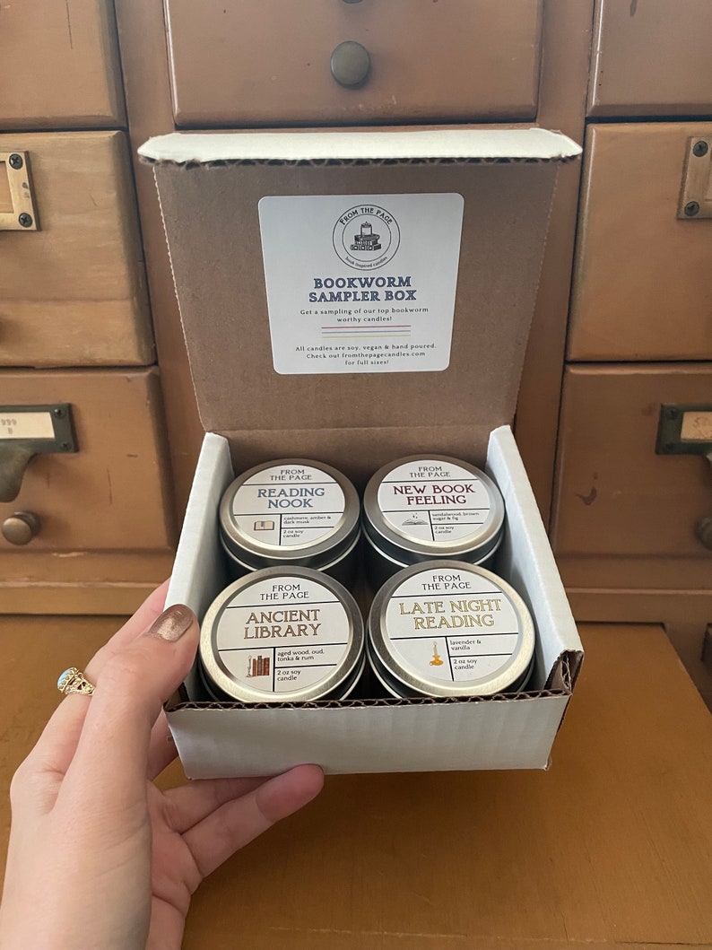 Bookworm Sampler Pack | 4 mini book inspired candles | Reader Gift | Bookish Candles bild 5