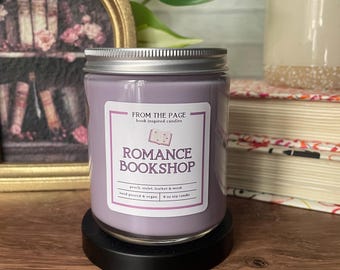 Romance Bookshop | Book Inspired Candle | Bookworm Gift | Spring candles | 8 oz soy candle