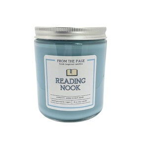 Reading Nook Book Inspired Candle Bookworm Gift 8 oz soy candle image 1