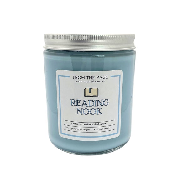 Reading Nook | Book Inspired Candle | Bookworm Gift | 8 oz soy candle