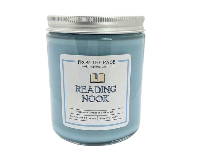 Reading Nook | Book Inspired Candle | Bookworm Gift | 8 oz soy candle