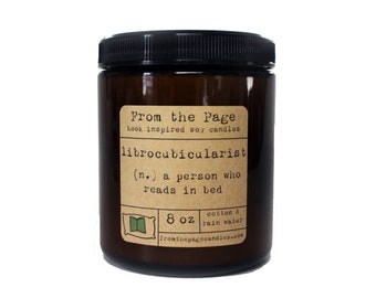 Librocubicularist | Book Inspired Candle | Bookworm Gift | 8 oz soy candle