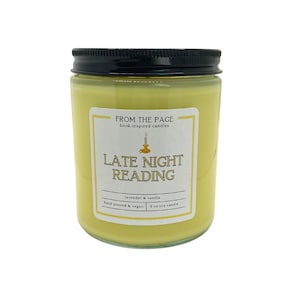 Late Night Reading | Book Inspired Candle | Bookworm Gift | 8 oz soy candle