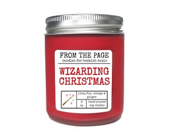 Wizarding Christmas | Book Inspired Candle | Bookworm Gift | Christmas gift | 8 oz soy candle