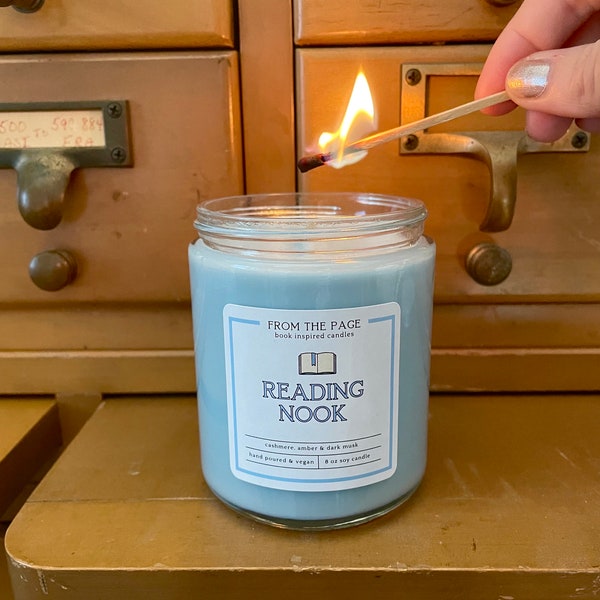 Reading Nook | Book Inspired Candle | Bookworm Gift | Literary Gifts | 8 oz soy candle