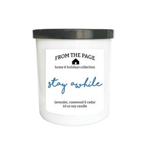 Stay Awhile Soy Candle 10 oz Home & Holiday Collection image 1