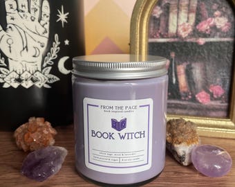 Book Witch Soy Candle | Floral Sage Lavender, Bookworm Gift