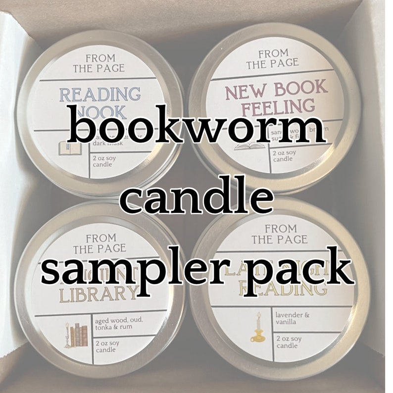 Bookworm Sampler Pack | 4 mini book inspired candles | Reader Gift | Bookish Candles bild 2