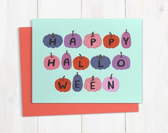 Happy Halloween Pumpkins | Handmade Greeting Card For Fall