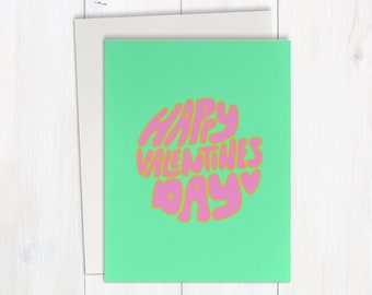 Retro Valentine | Handmade Watercolor Greeting Card