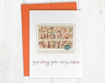 Sending You Cozy Vibes | Handmade Greeting Card For Fall