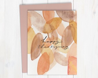 Happy Thanksgiving | Handmade Watercolor Greeting Card