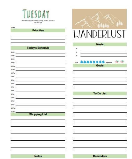 Printable Daily Calendar - Etsy