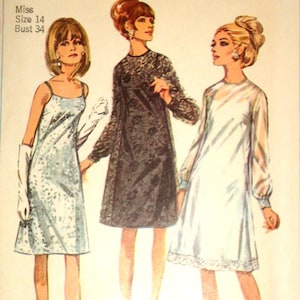May include: Vintage Simplicity sewing pattern, number 6784, featuring illustrations of three dresses. The pattern includes Miss size 14, with a bust measurement of 34 inches. The cover displays the Simplicity logo and the price of 75 cents.