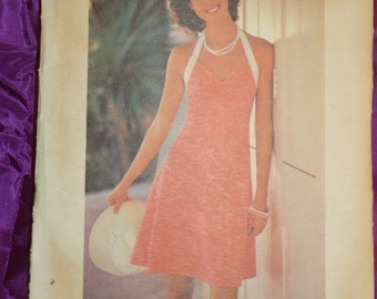 1977 Disco Era Sundress or Evening Dress Vintage Pattern, Simplicity 8546, Plus Size, Jumper, Maxi Square Neck Straps Flared Skirt, Tie Belt 1977 Disco Era Sundress or Evening Dress Vintage Pattern, Simplicity 8546, Plus Size, Jumper, Maxi Square Neck Straps Flared Skirt, Tie Belt