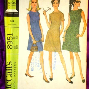 60s Bust 32 Seven Panel Princess Dress 2 Vws Bias Collar w Left Side Tie or Round Collar Sleeveless or Short Sleeve FF McCalls 8951