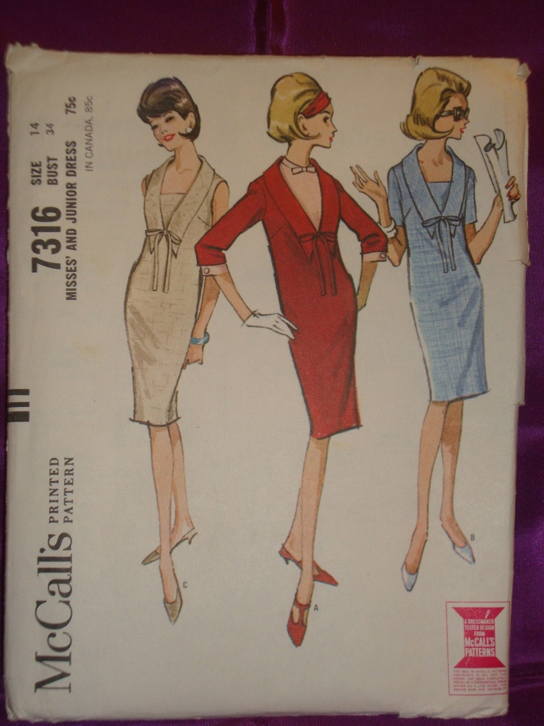 60s Slim Skimmer Dress Deep V Neck W Modesty Pc or Dickie Etsy