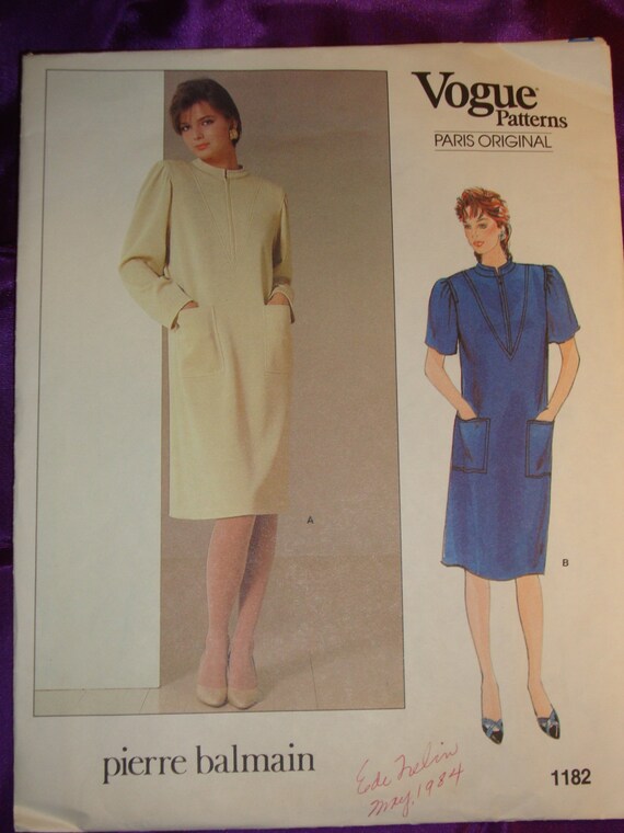 80s Pierre Balmain Pullover A Line Dress Front N -